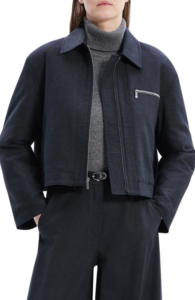 Theory Front Zip Crop Jacket, Main, color,