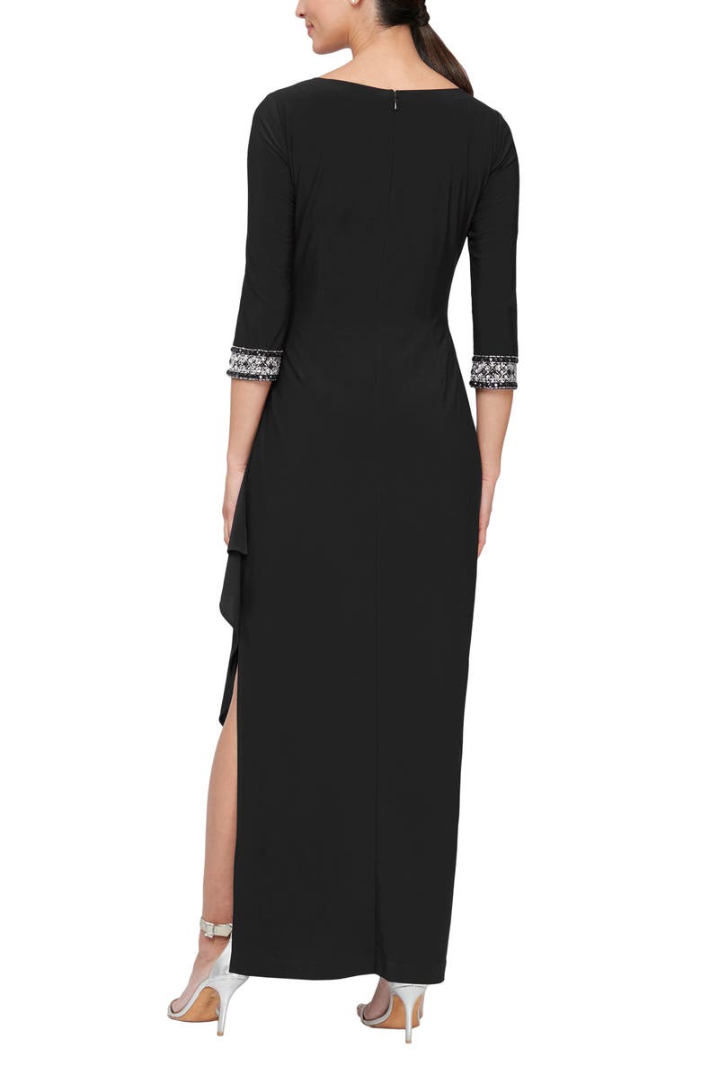 Alex Evenings Jeweled Cuff Column Formal Gown, Alternate, color, 