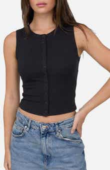 Button Down Cotton Jersey Tank