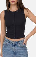 Blu Pepper Button Down Cotton Jersey Tank