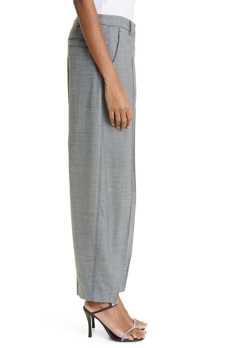 Stella McCartney Pleated Wide Leg Tapered Stretch Wool Trousers, Alternate, color, 