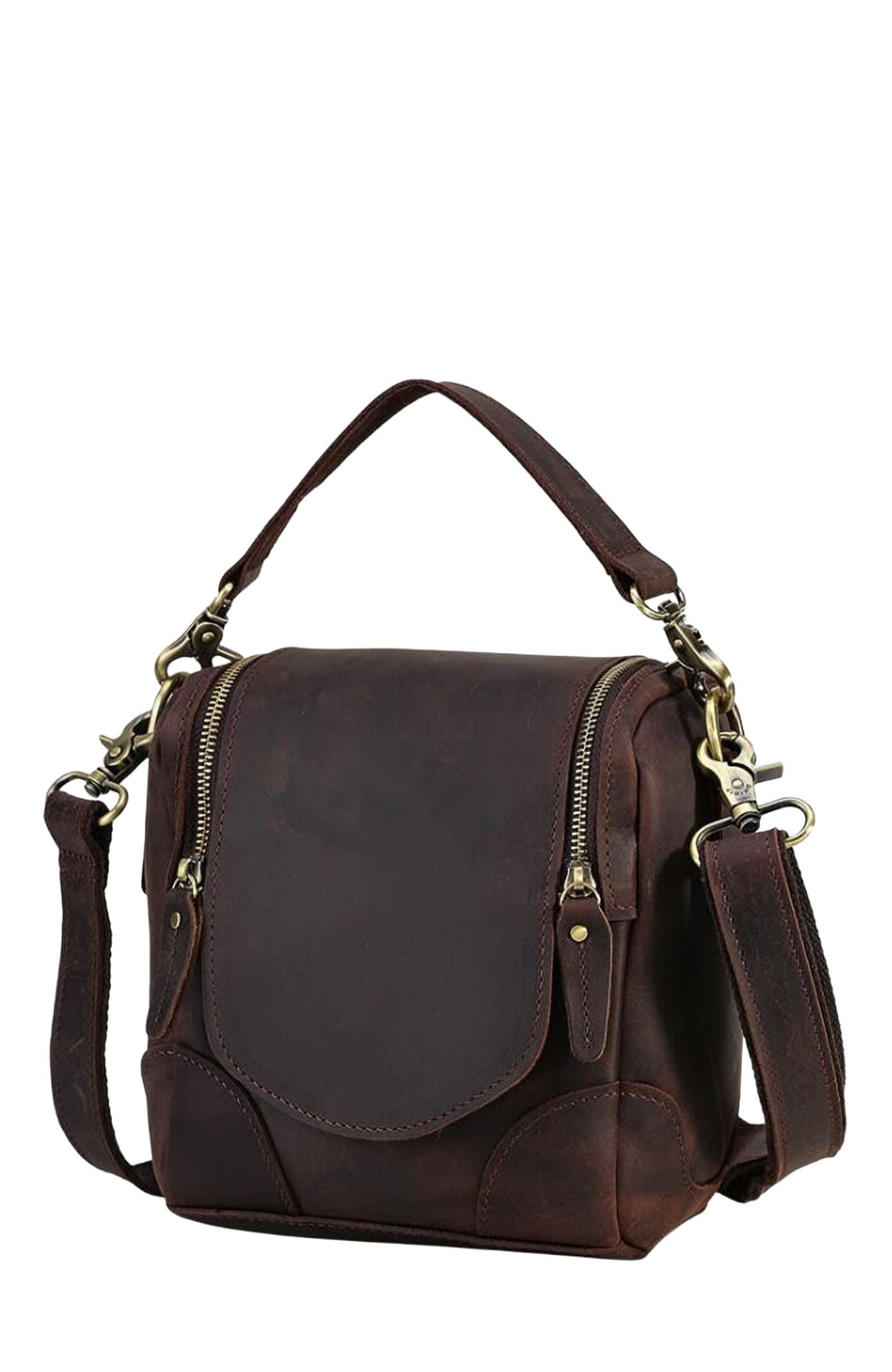 STEEL HORSE LEATHER The Calista | Small Leather Camera Bag - Leather Camera Lens Case, Alternate, color, Dark Brown