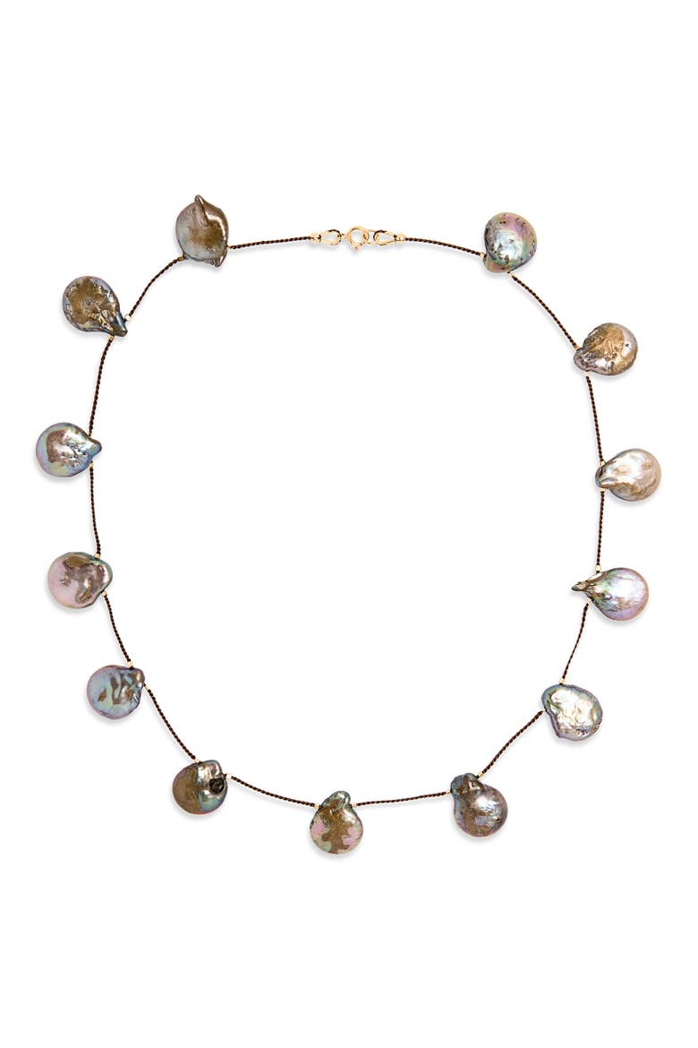 Desnuda Freshwater Pearl Station Necklace, Main, color, SPACE