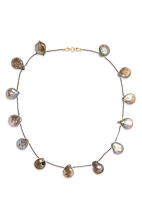 Desnuda Freshwater Pearl Station Necklace