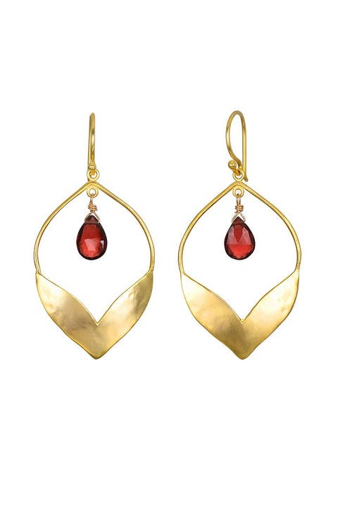 Infinite Possibilities Garnet Lotus Earrings