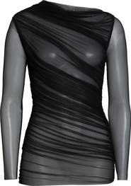 FRAME The Draped Sheer Top