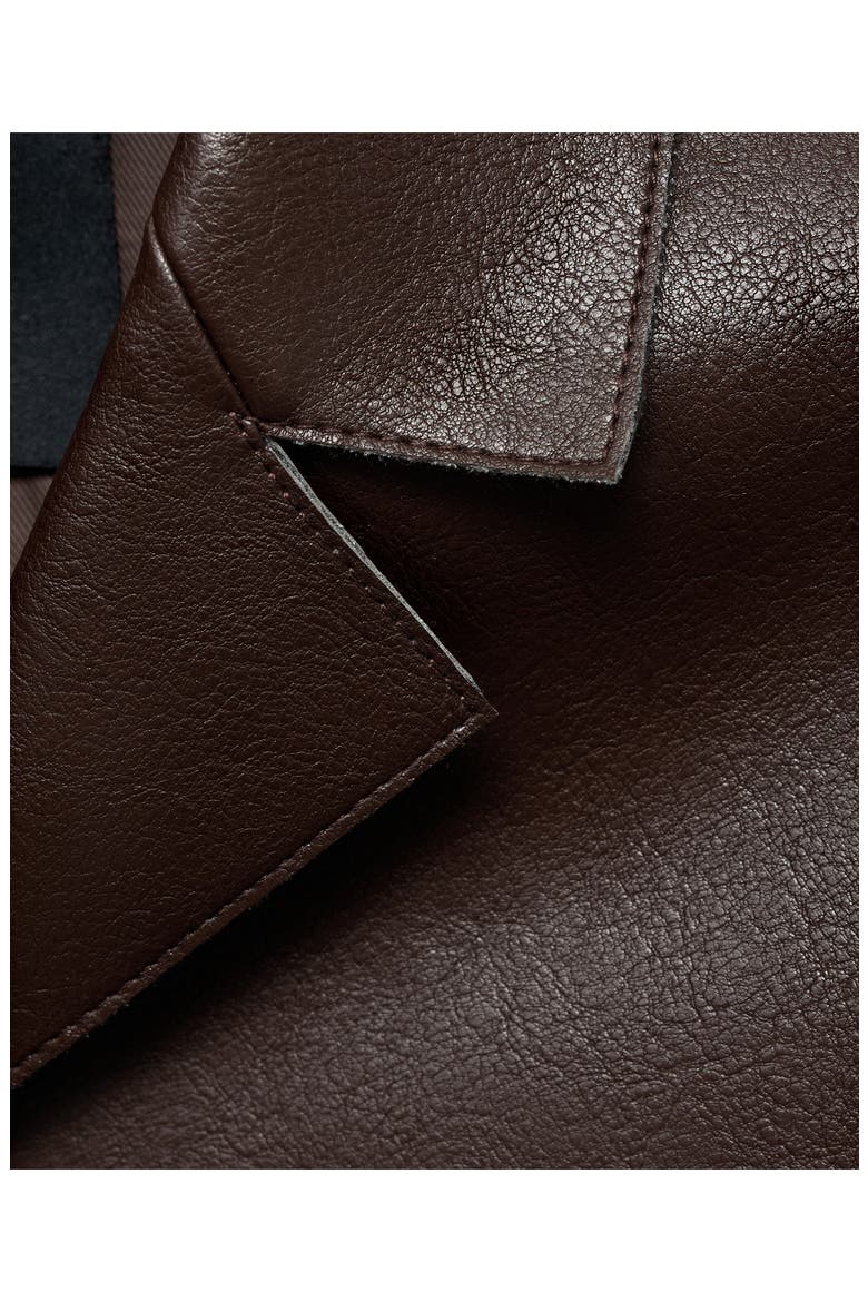 Faux Leather Jacket, Alternate, color, CHOCOLATE