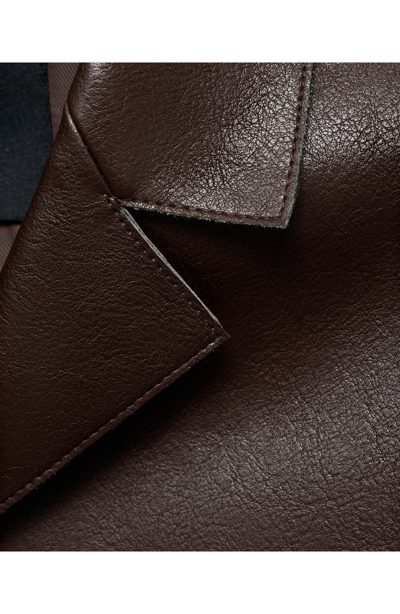 MANGO Faux Leather Jacket, Alternate, color, Chocolate