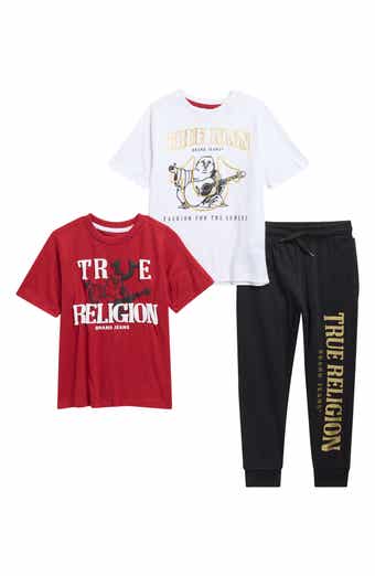 True Religion Kids' 3-Piece Graphic T-Shirt & Joggers Set