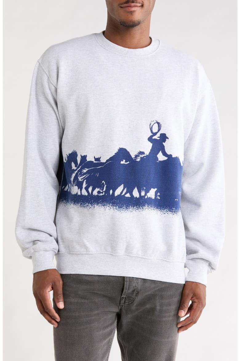Driftin' Back Again Cotton Crewneck Sweatshirt, Main, color, HEATHER GREY