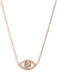 Anzie Evil Eye White Topaz & Diamond Pendant Necklace