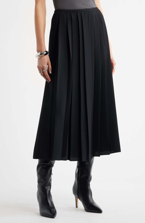 Pleated Midi Skirt