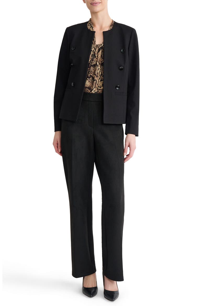 Faux Double Breasted Jacket, Alternate, color, BLACK