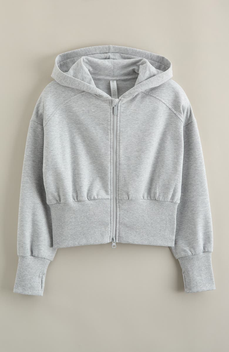 Zella Girl Kids' Daydream Cotton Blend Hoodie, Main, color, Grey Light Heather