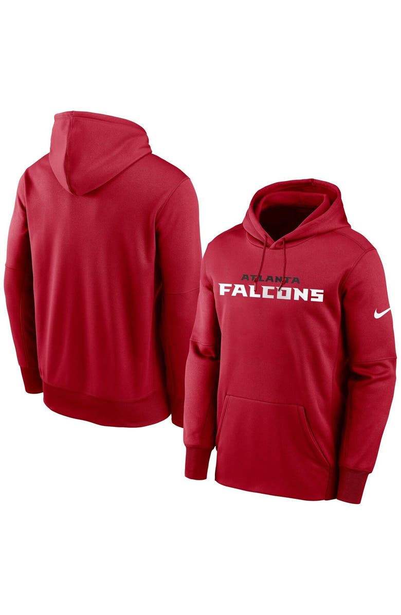 Nike Men's Nike Red Atlanta Falcons Fan Gear Wordmark Performance Pullover Hoodie, Main, color, Red