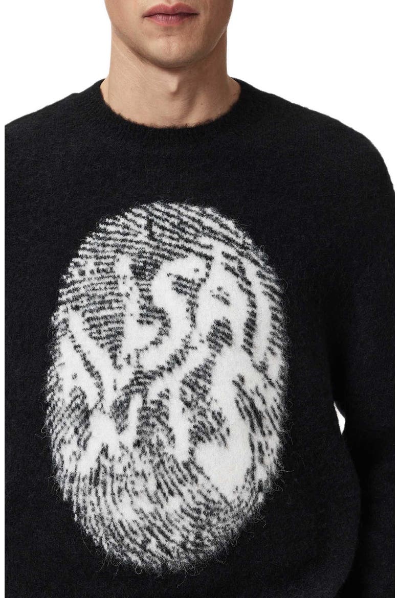 Ridges Logo Sweater, Alternate, color, BLACK/ ECRU WHITE