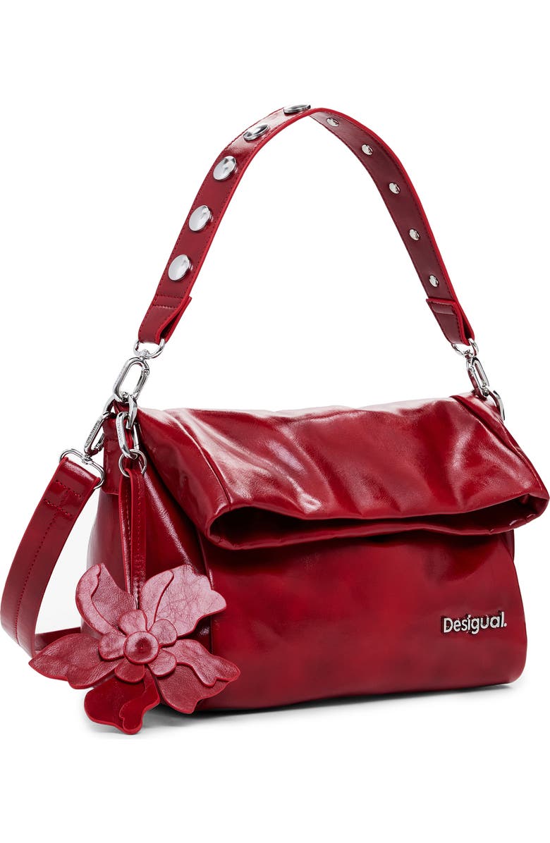 Desigual Faux Leather Shoulder Bag, Alternate, color, Red