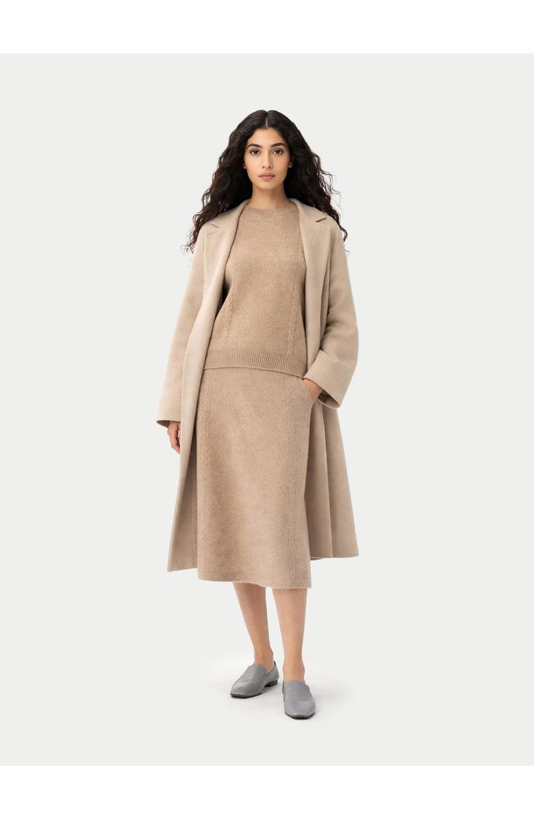 Gobi Cashmere A-Line Cashmere Knitted Skirt, Main, color, Warm Grey
