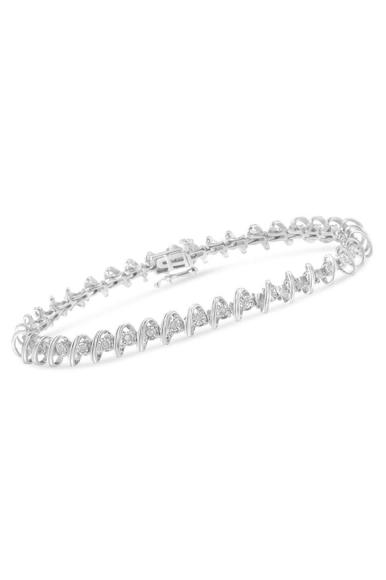 Silver 1/2 Cttw Diamond Miracle-Set Tennis Bracelet, Alternate, color, White