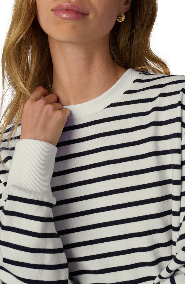 Joe's Stripe Long Sleeve Cotton T-Shirt, Alternate, color, Milk/ Navy Stripe