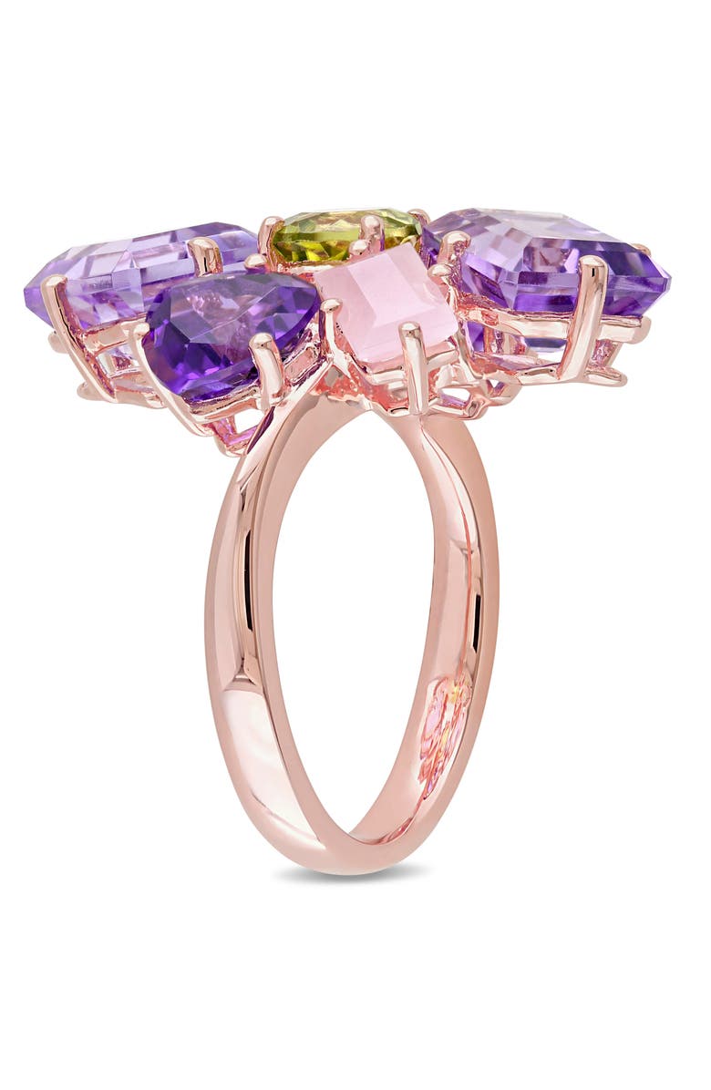 Julianna B. Multi-Gemstone Cluster Cocktail Ring 18k Rose Gold Plated, Alternate, color, Amethyst