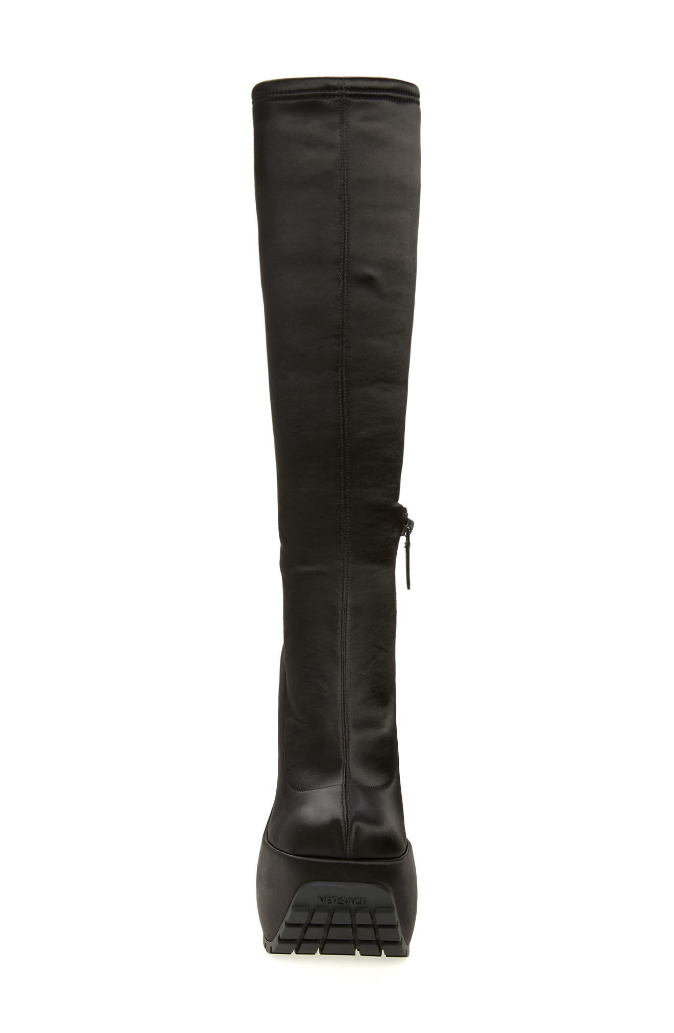 Versace Triplatform Knee High Platform Wedge Boot, Alternate, color, 