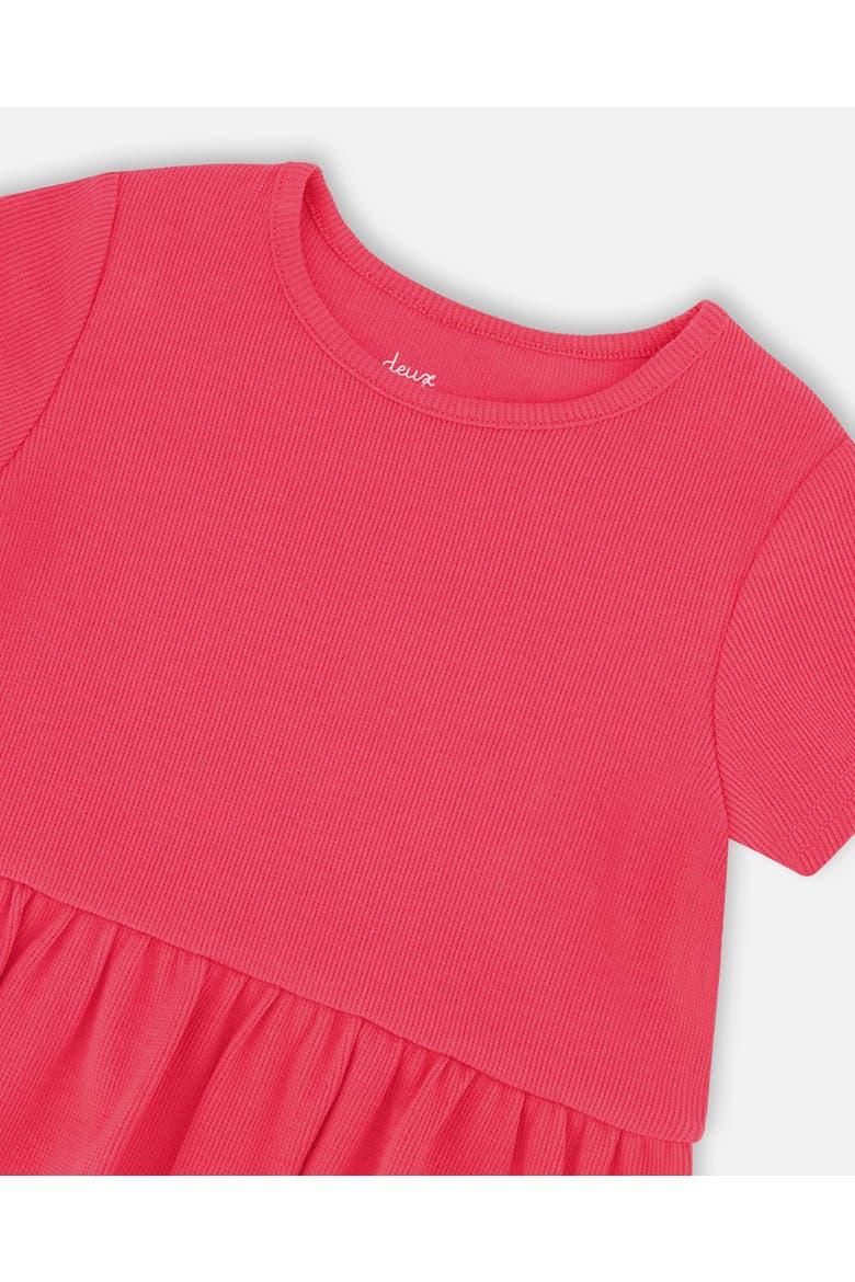 Rib Crop Short Sleeve T-Shirt with Frill, Alternate, color, Pink