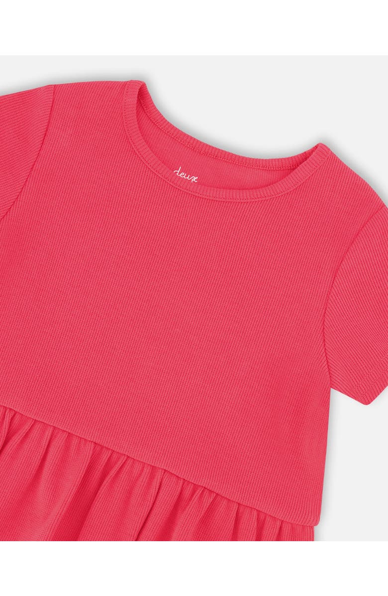 Deux par Deux Rib Crop Short Sleeve T-Shirt with Frill, Alternate, color, Pink