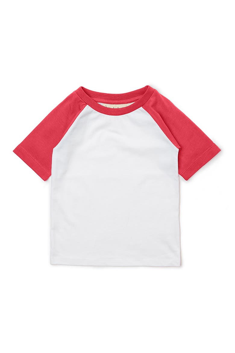 Kids' Colorblock Raglan Sleeve Cotton Baseball T-Shirt, Main, color, RED