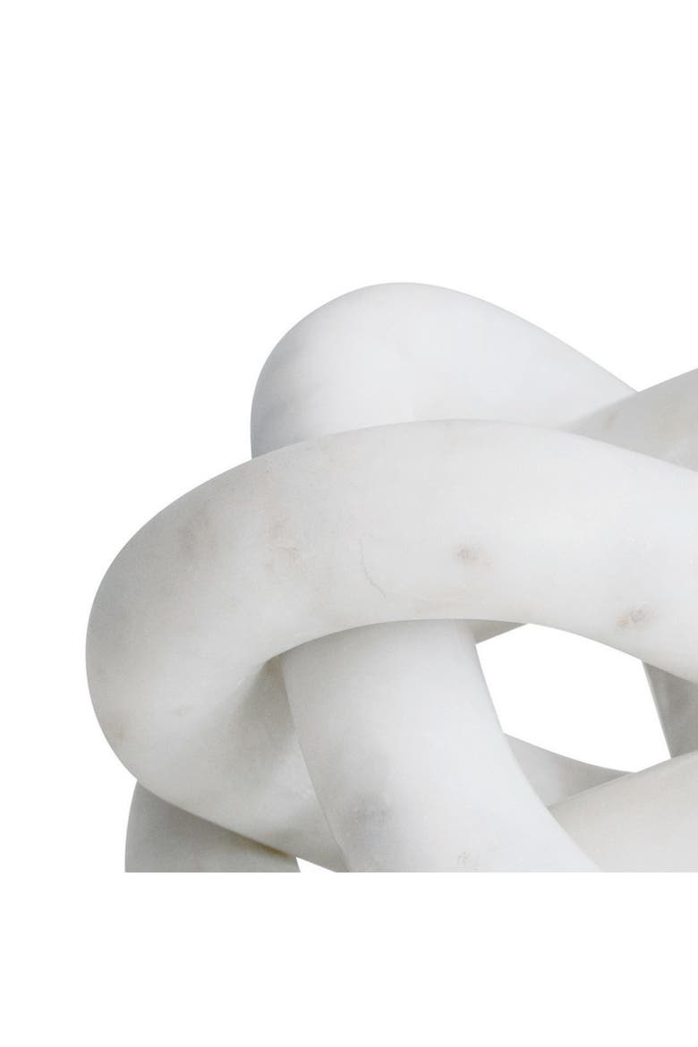 Decorative Interlocking Marble Chain with 3 Links, White, Alternate, color, White