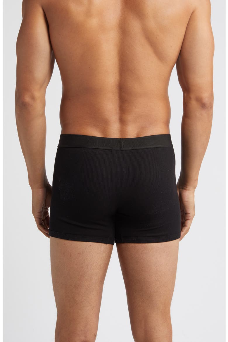 '90s Logo Cotton Rib Trunks, Alternate, color, BLACK