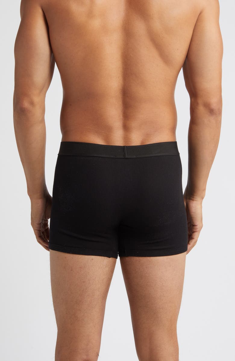 Versace '90s Logo Cotton Rib Trunks, Alternate, color, Black