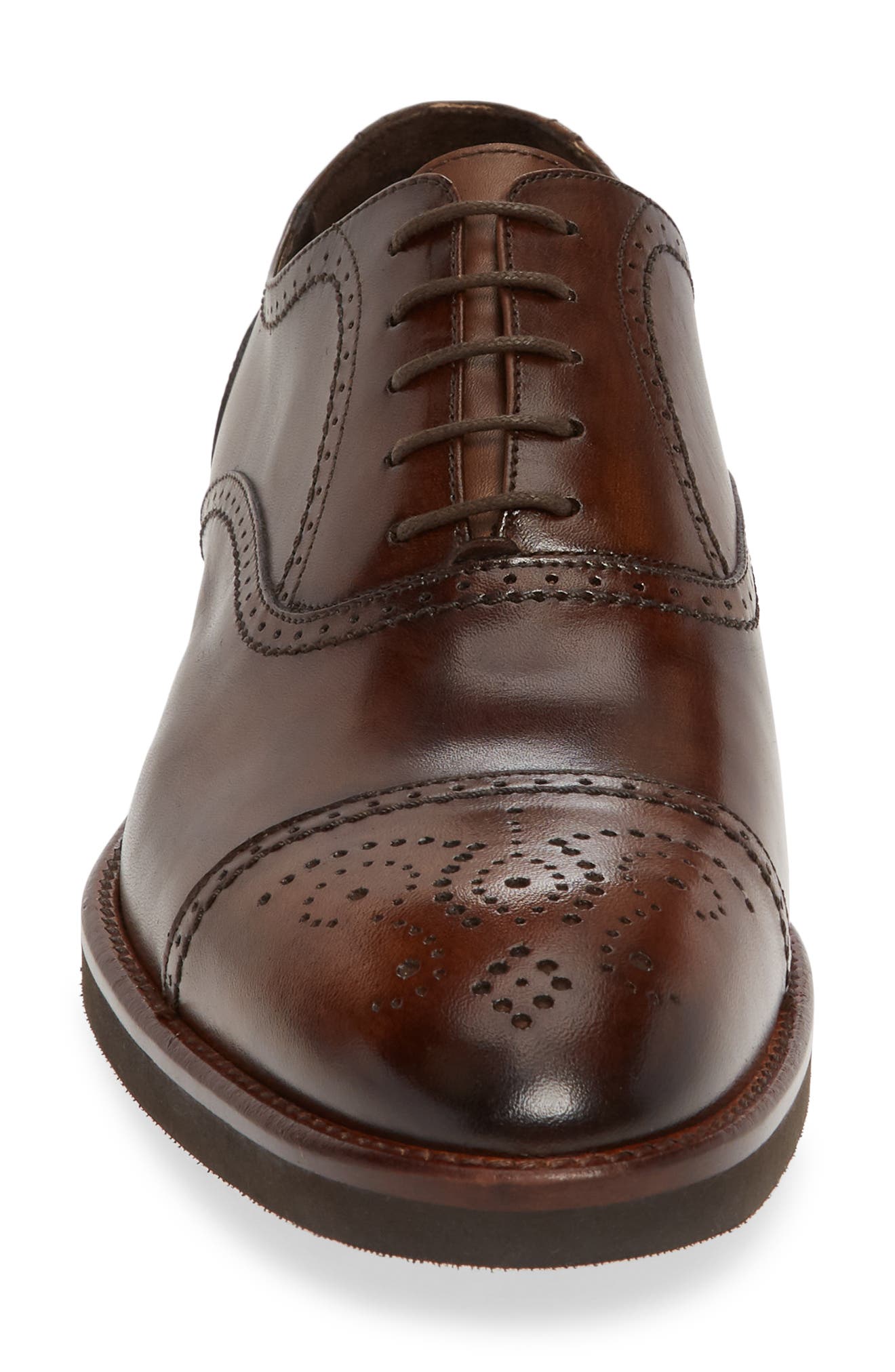 Johnston & Murphy Ridgeland Cap Toe Oxford, Alternate, color, BROWN LEATHER