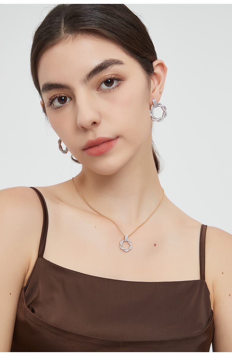 Classicharms Ysabel Pavé Eternity Twist Hoop Pendant Necklace, Alternate, color, 