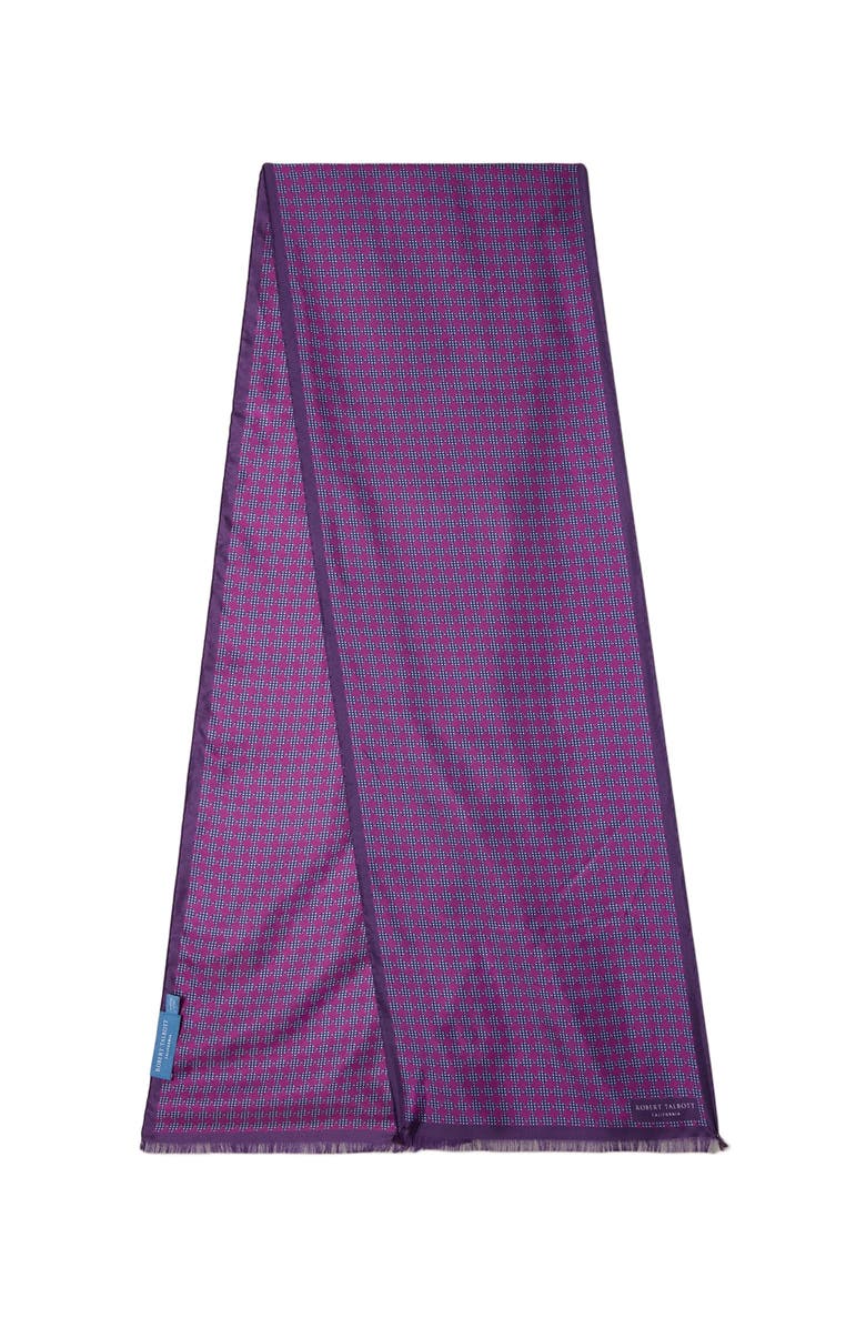 Robert Talbott Niven Houndstooth Scarf, Main, color, Purple