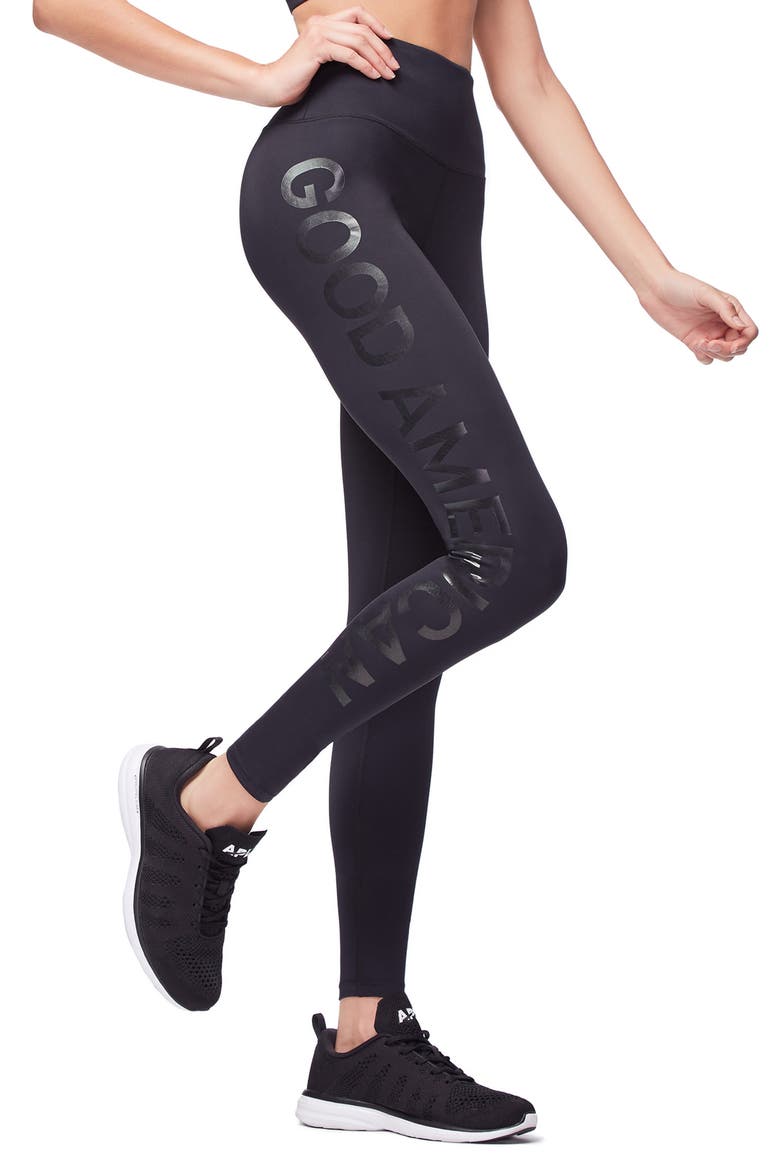 Reflective High Waist Leggings, Alternate, color, BLACK001