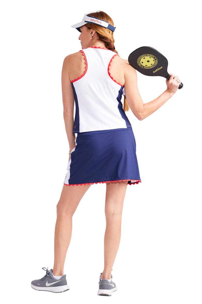 Scallop Accent Racerback Performance Pickleball Tank, Alternate, color, WHITE