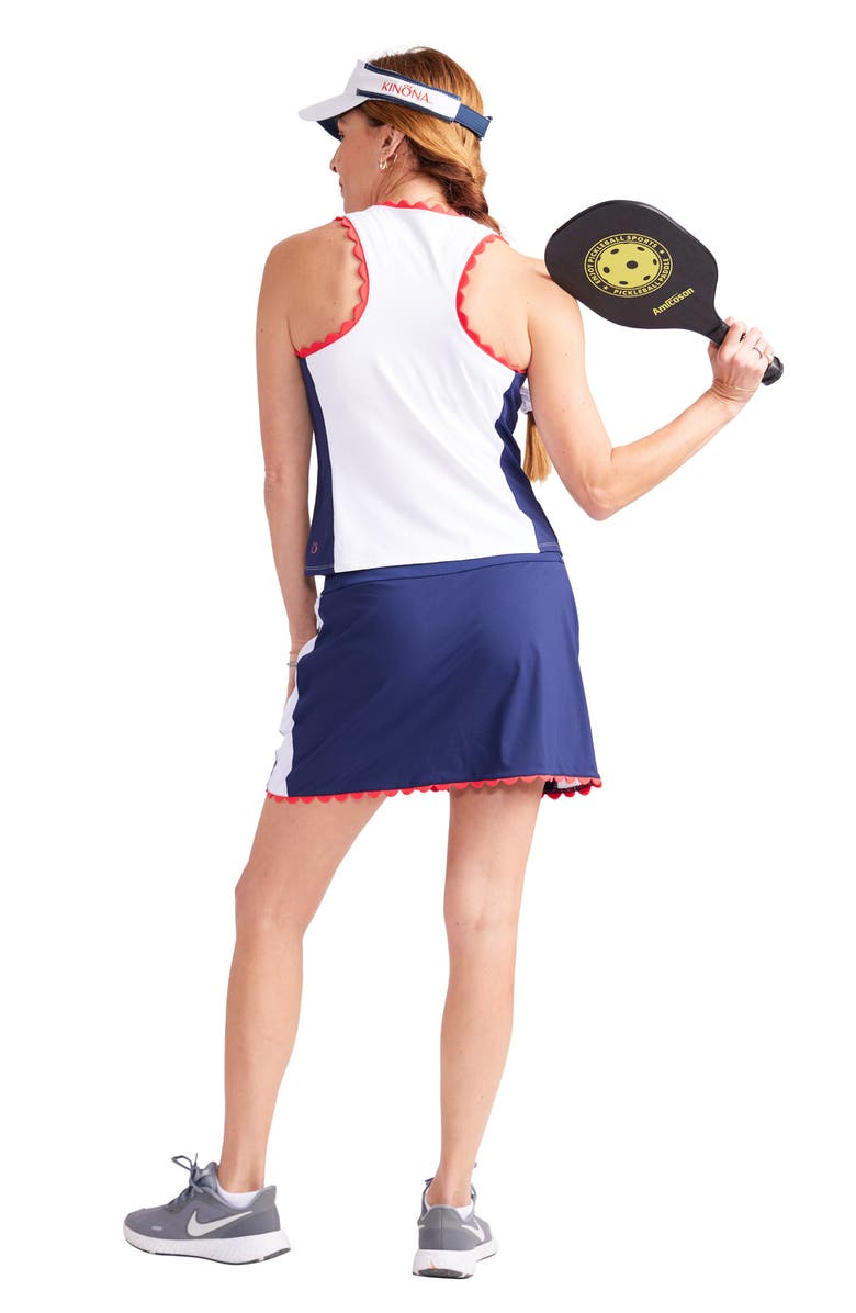KINONA Scallop Accent Racerback Performance Pickleball Tank, Alternate, color, 