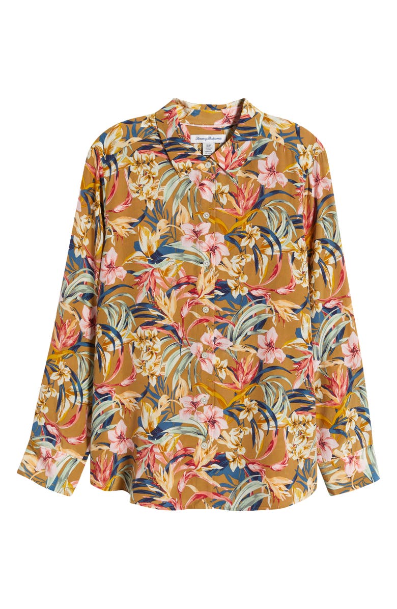 Tommy Bahama Flora Amora Button-Up Silk Shirt, Alternate, color, 