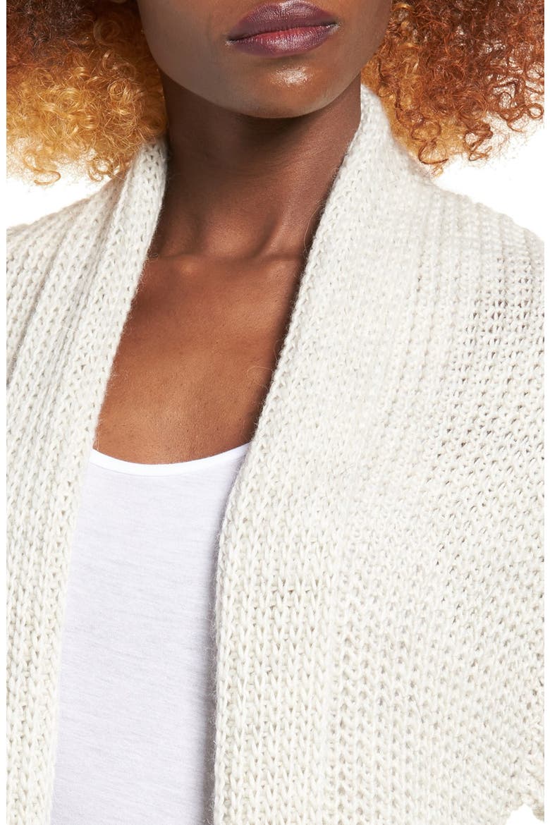 Shawl Collar Knit Cardigan, Alternate, color, GREY GLACIER