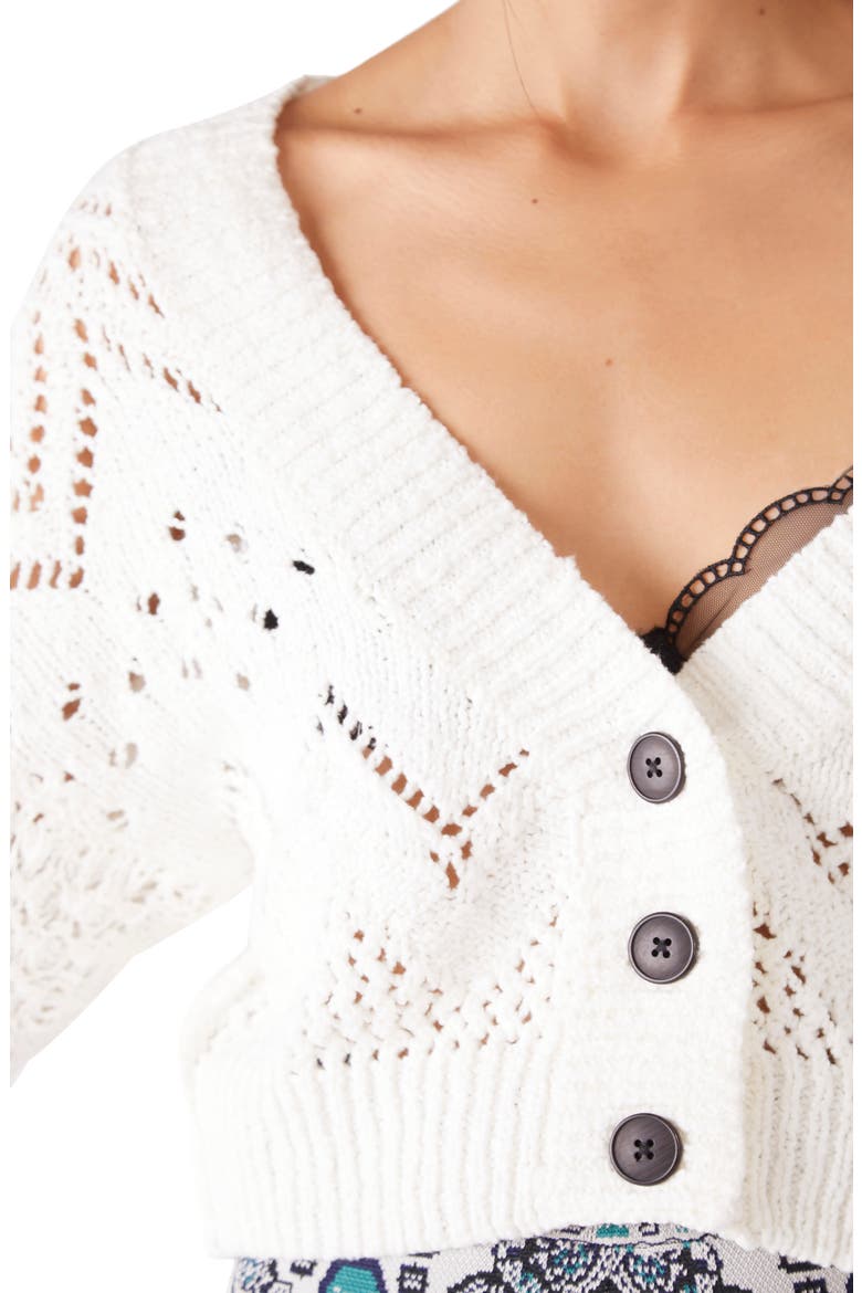 Chloe Crop Cardigan, Alternate, color, EVENING CREAM