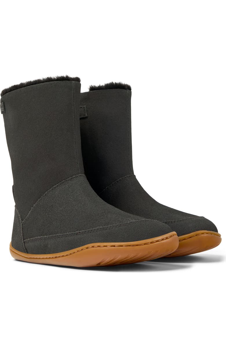 Camper Kids' Peu Cami Faux Fur Lined Boot, Main, color, Dark Gray