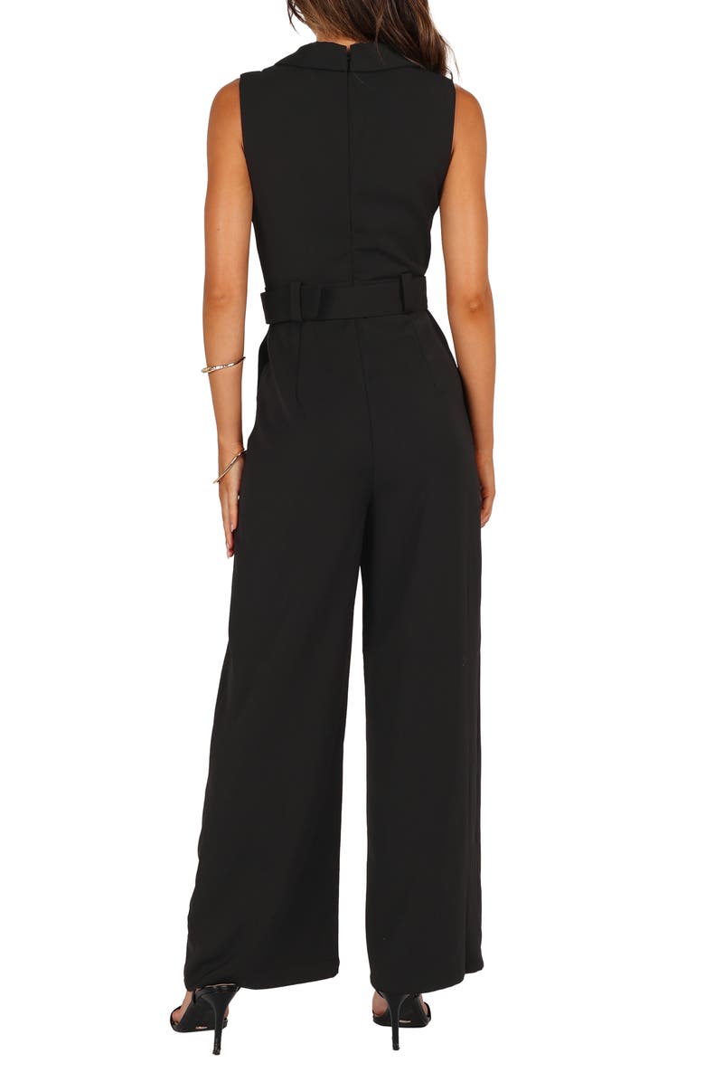 Petal & Pup Sienna Belted Sleeveless Wide Leg Jumpsuit, Alternate, color, Black