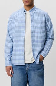 Les Deux Check Long Sleeve Cotton Button-Down Shirt