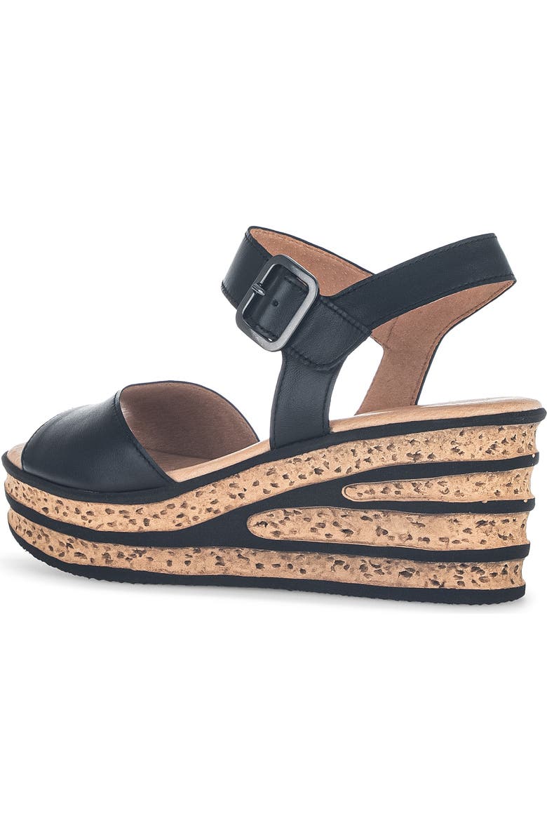 Gabor Ankle Strap Wedge Sandal, Alternate, color, Black