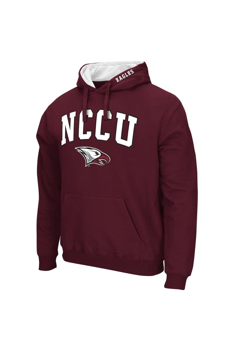 Men's Colosseum Maroon North Carolina Central Eagles Arch & Logo 3.0 Pullover Hoodie, Alternate, color, Maroon