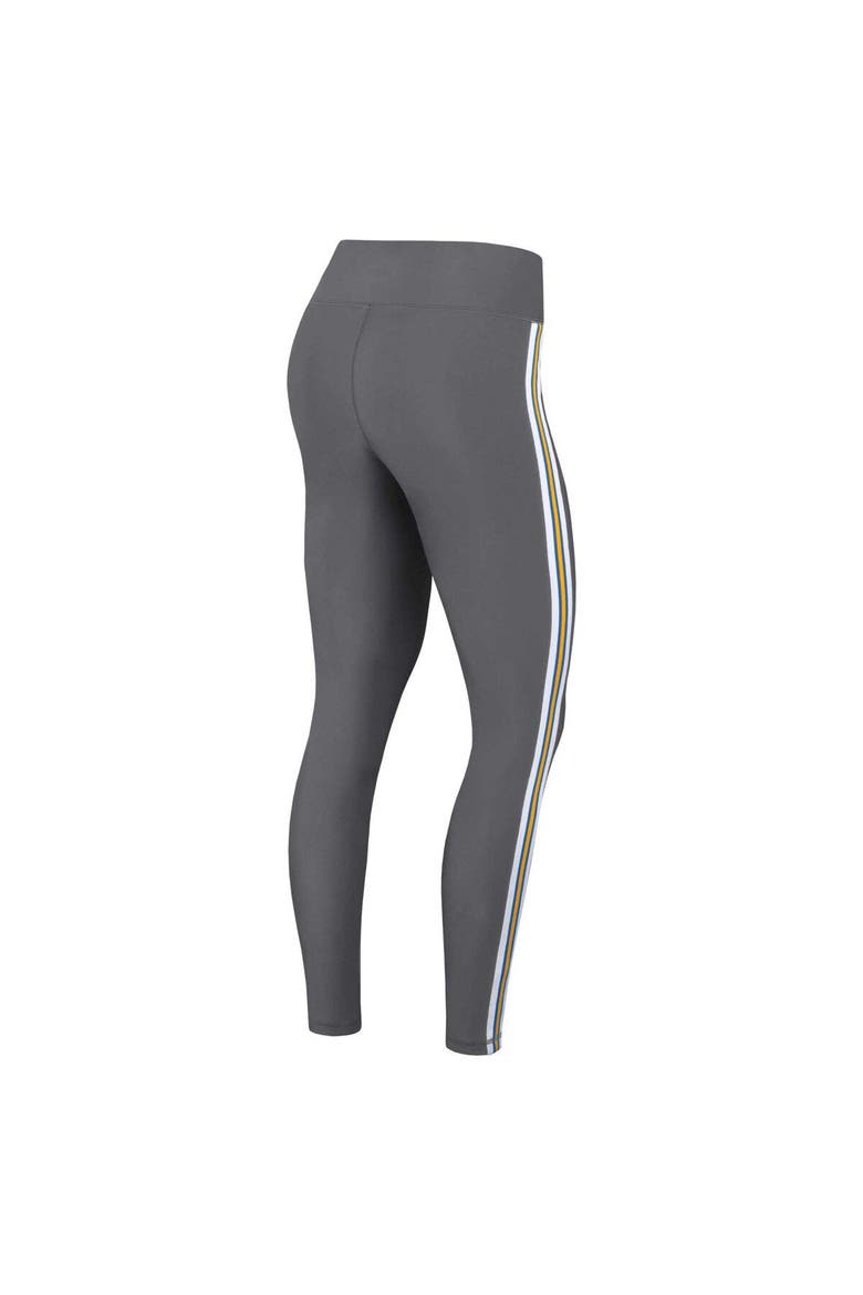Women's WEAR by Erin Andrews Charcoal Los Angeles Chargers Color Block Leggings, Alternate, color, Charcoal