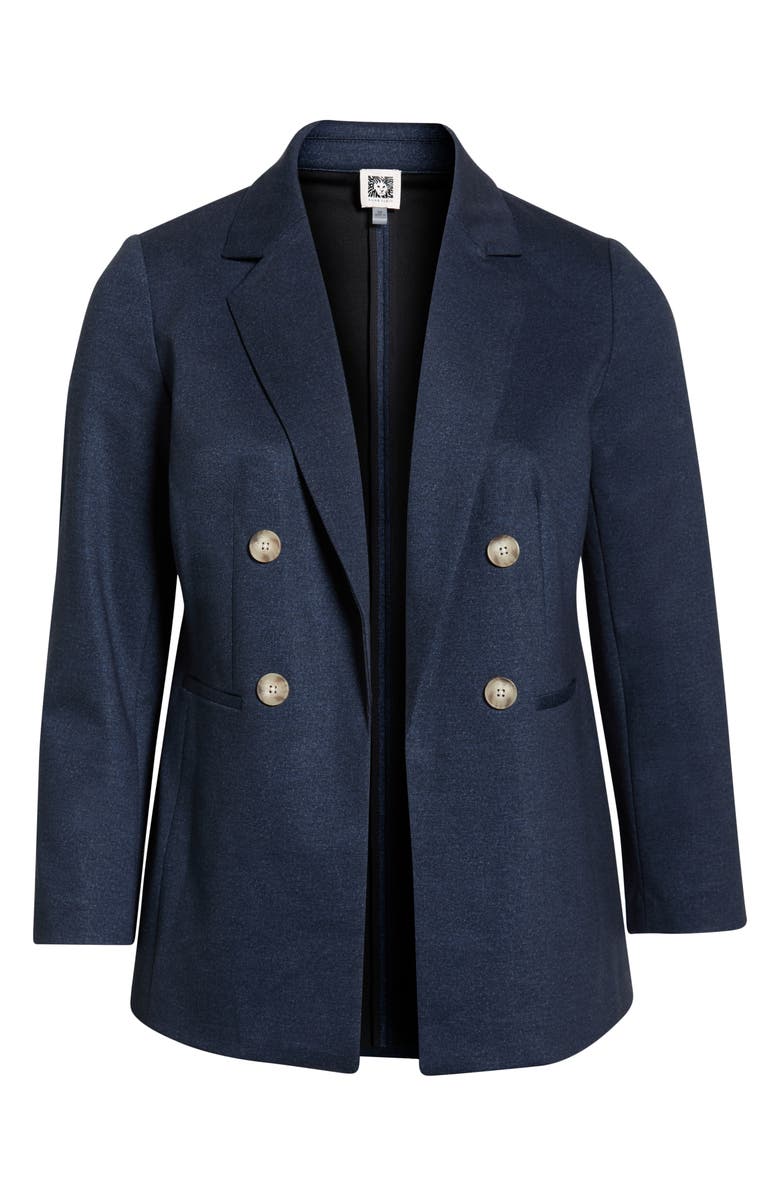 Anne Klein Double Breasted Jacket, Alternate, color, Mid Blue