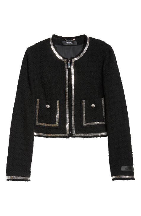 Women S Free People Oversized Tweed Boucle Black Blazer outlet Jacket Coat Textured