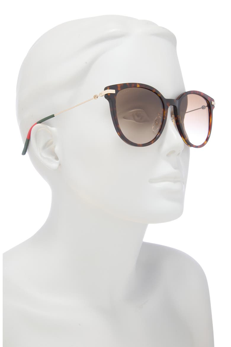 56mm Square Sunglasses, Alternate, color, HAVANA GOLD BROWN